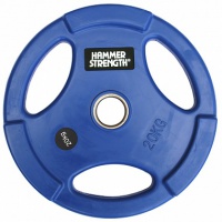 диск олимпийский, цветной, обрезиненный, с 3-мя хватами, d51мм hammer wp074, 20кг, синий